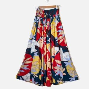 True Destinations Resort Wear Wide Leg Palazzo Pant Tropical Floral Print Medium